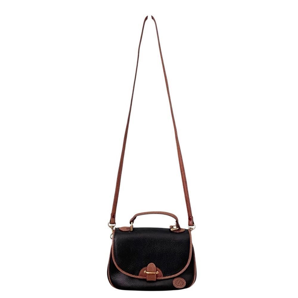 Vintage Liz Claiborne Black and Brown Leather Crossbody Bag